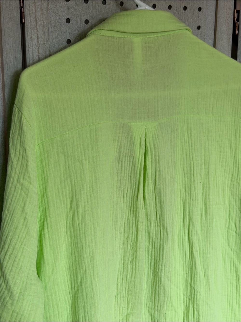 Linen-Texture Long Sleeve Maxi Dress in Neon Lime - Picture 8 of 8